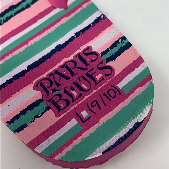 Paris Blues Striped Flip Flops - Picture 9 of 10